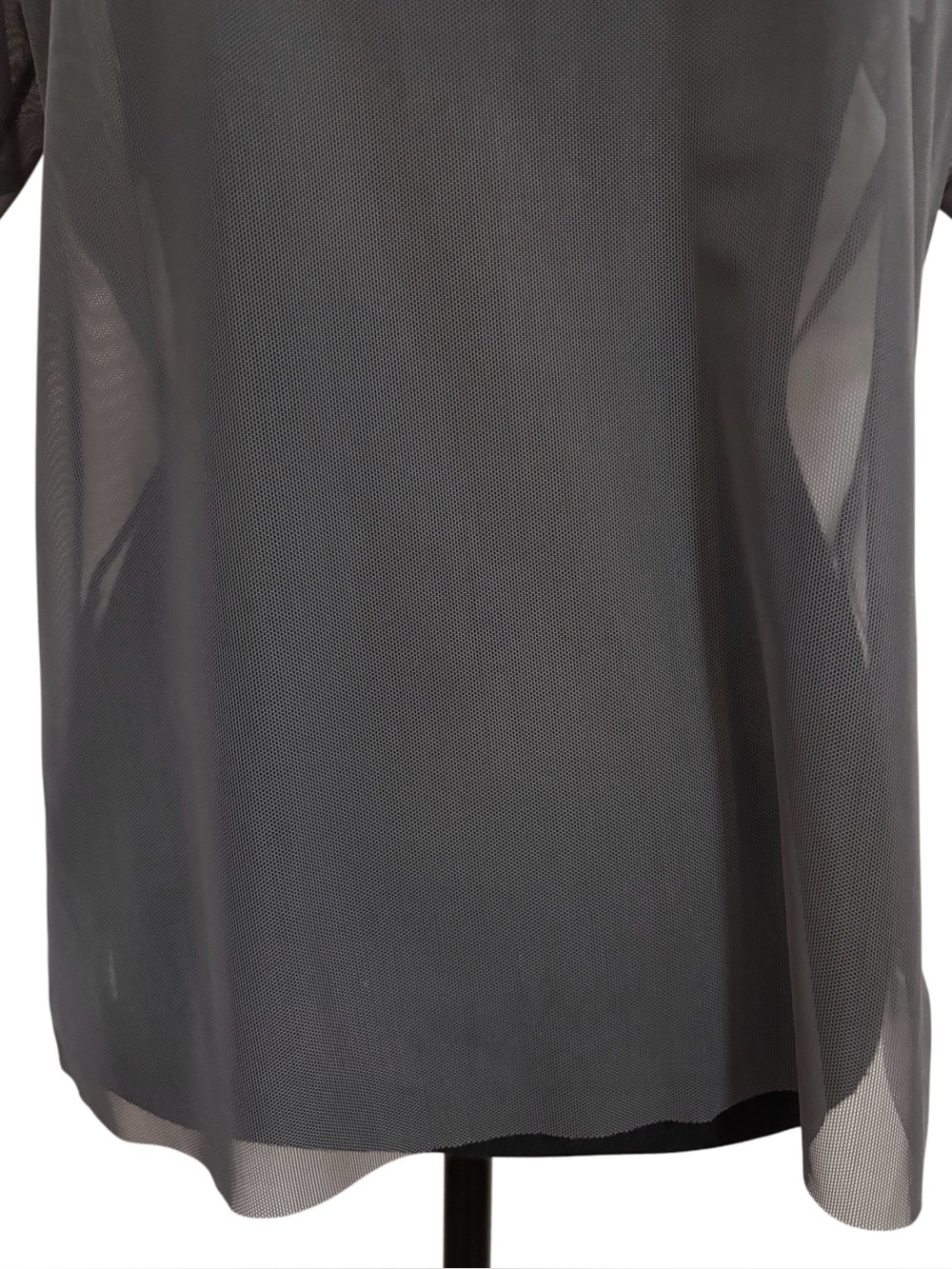 Oak + Fort Sheer Grey Mesh Crewneck T-Shirt Grunge Rave - Size Small - Picture 8 of 16